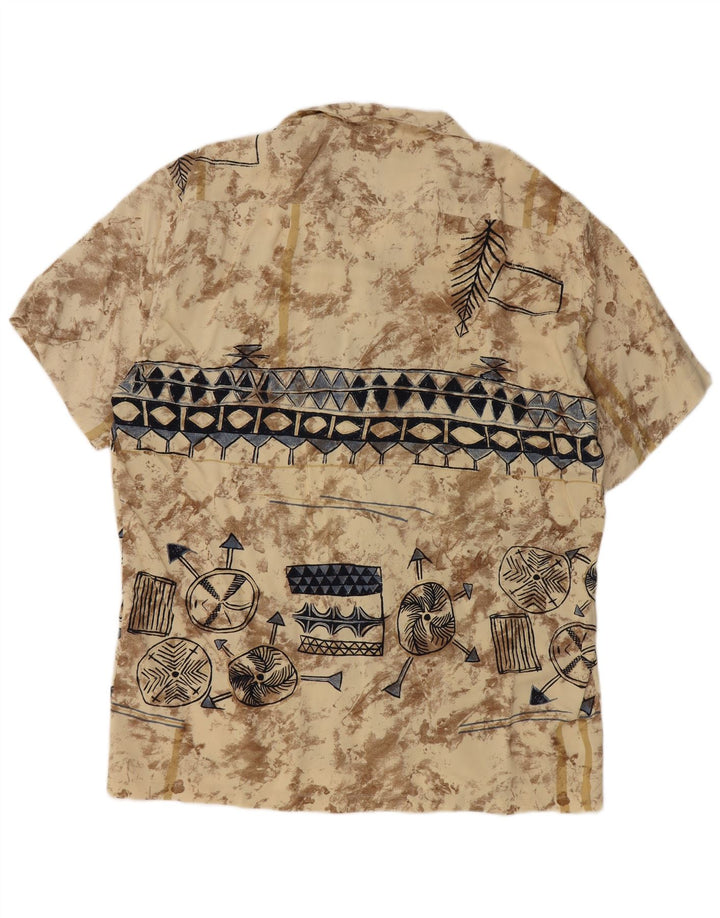 TIPO'S Kortærmet Herreskjorte Stor Beige Geometrisk Viscose