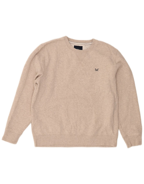 Crew Clothing Herren Sweatshirt Pullover XL Beige Baumwolle