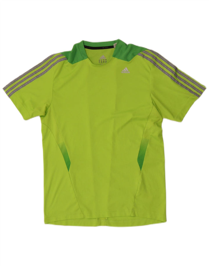 T-shirt Adidas Climacool da uomo Top in poliestere color block verde medio