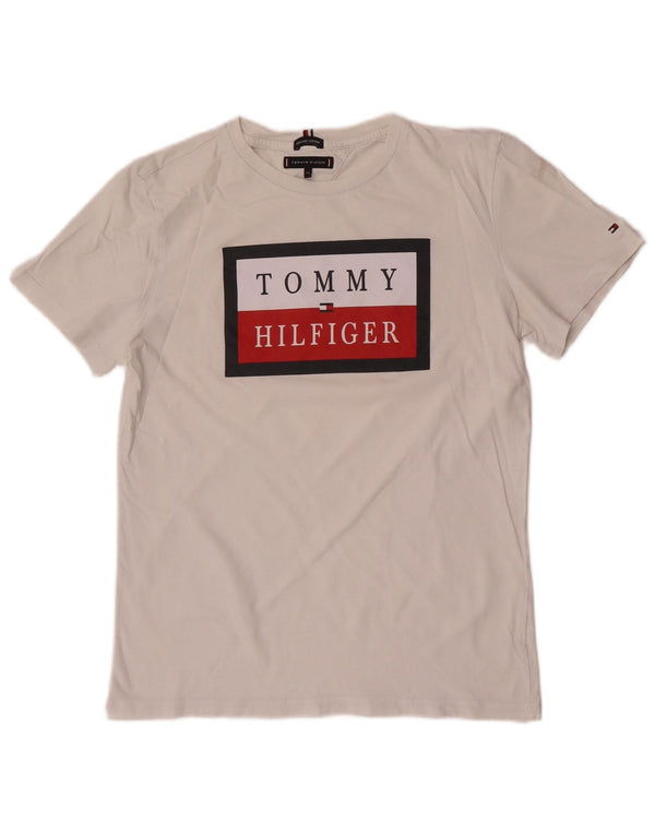 Tommy Hilfiger T-Shirt Graphique Garçon 15-16 ans Blanc Coton