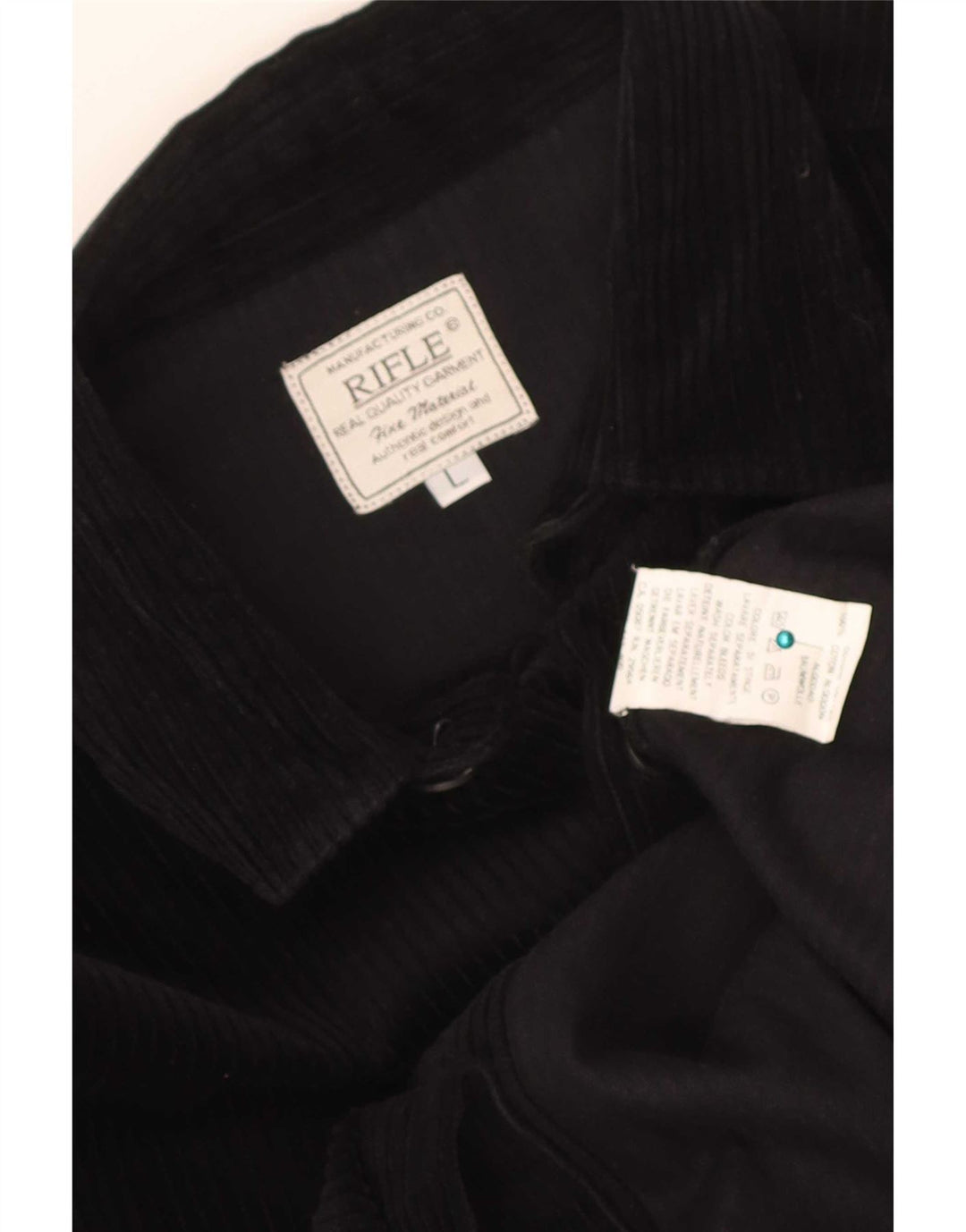 Rifle Mens Corduroy Shirt Large Black Cotton