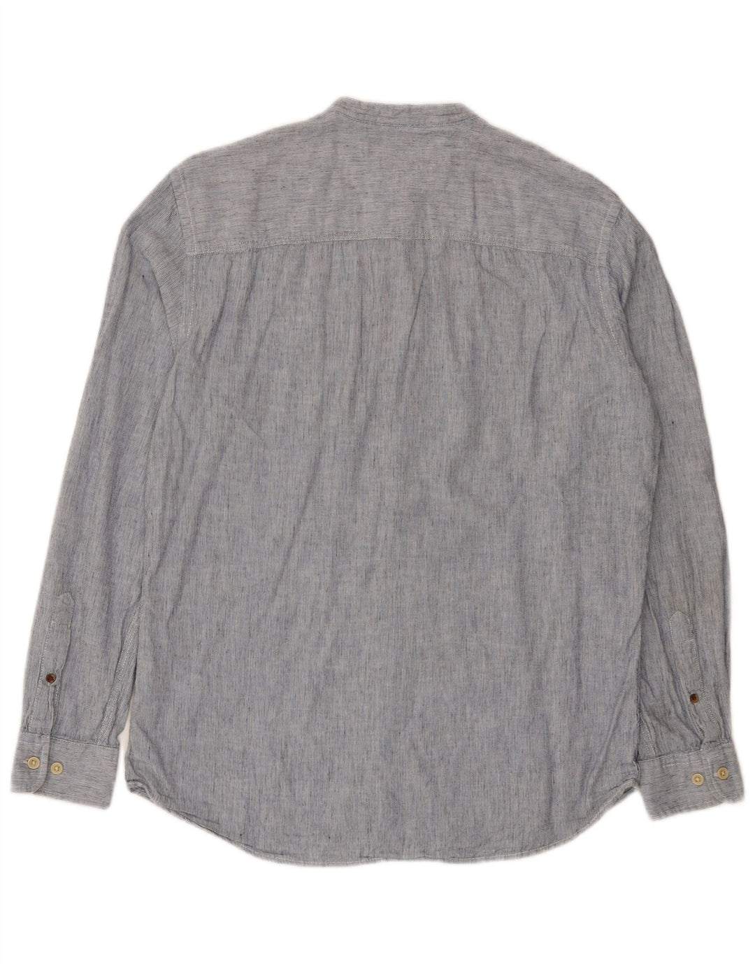 JACK & JONES Mens Shirt Medium Blue Pinstripe Cotton