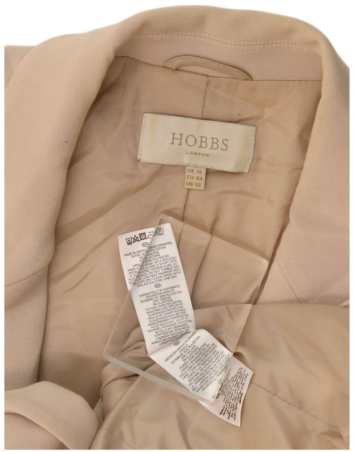Hobbs Chaqueta tipo blazer con 1 botón para mujer UK 46 Grande Poliéster beige