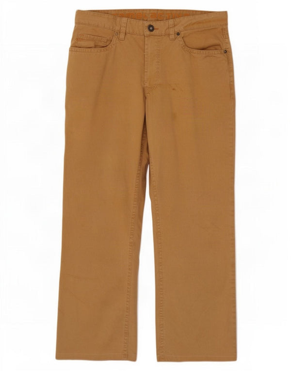 Camel Active Mens Straight Casual Trousers W34 L29 Beige Cotton