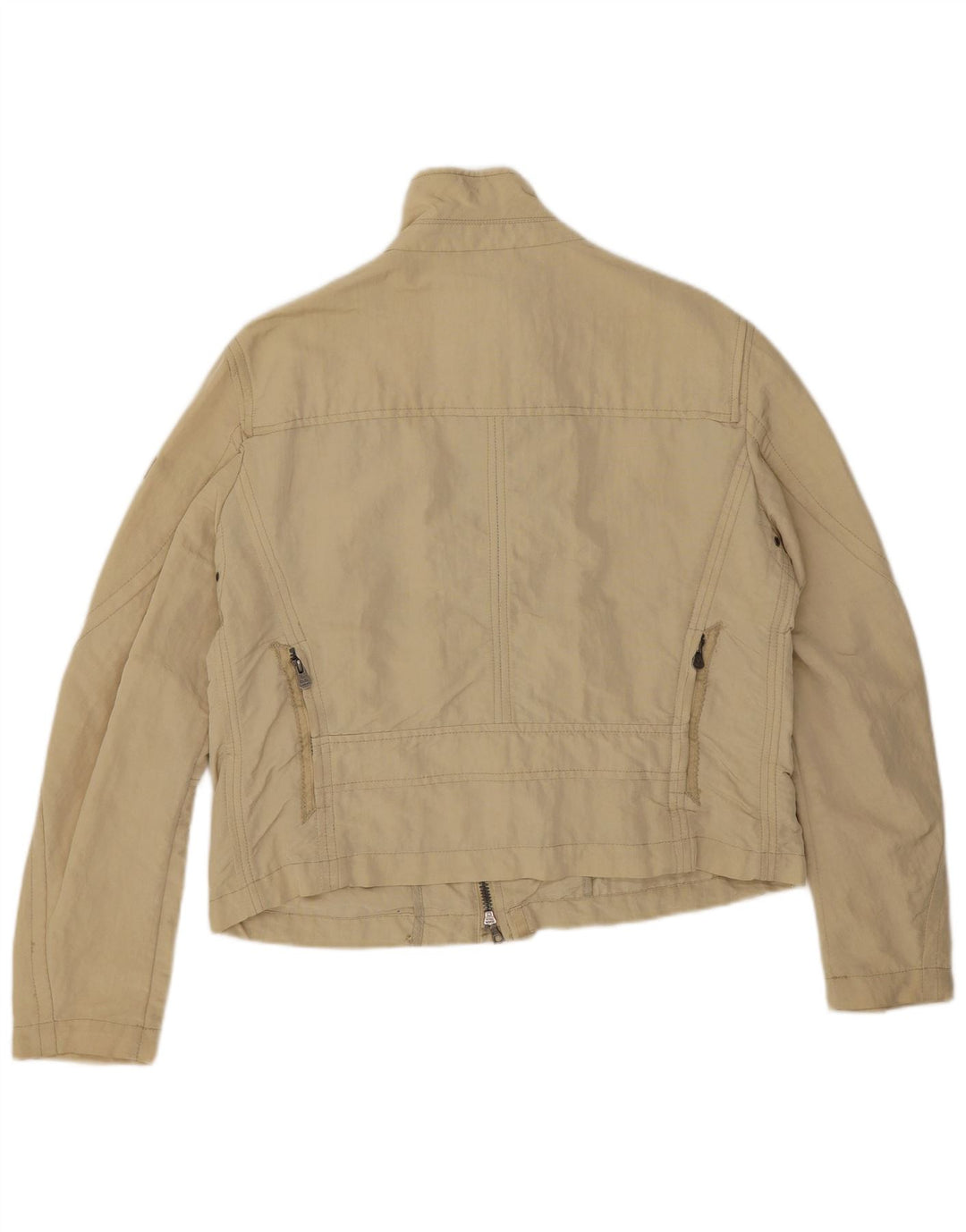 PEUTEREY Womens Crop Bomber Jacket IT 54 3XL Beige Polyamide