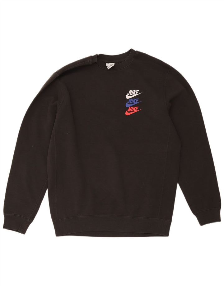 Nike masculino gráfico moletom jumper médio preto poliéster