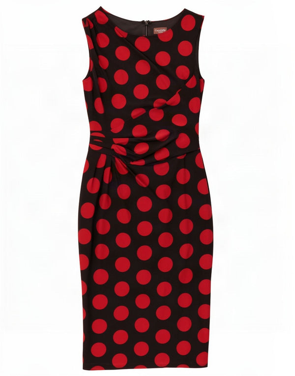 Phase Eight Womens Sleeveless Sheath Dress UK 10 Small Black Polka Dot