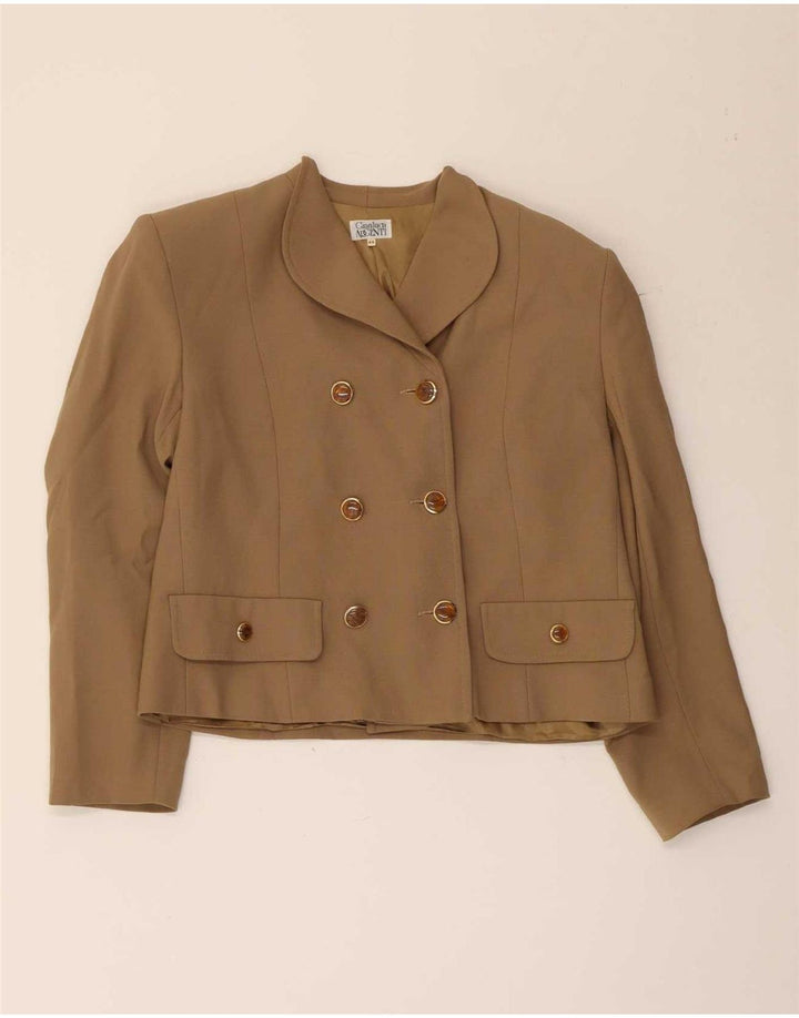 Vintage Womens Double Breasted 2 Piece Skirt Set IT 44 Medium W30 Brown