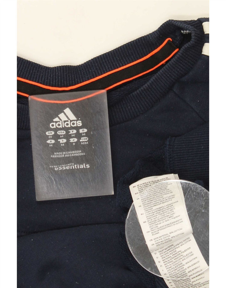 Adidas Mens Sweatshirt Jumper Medium Navy Blue Cotton