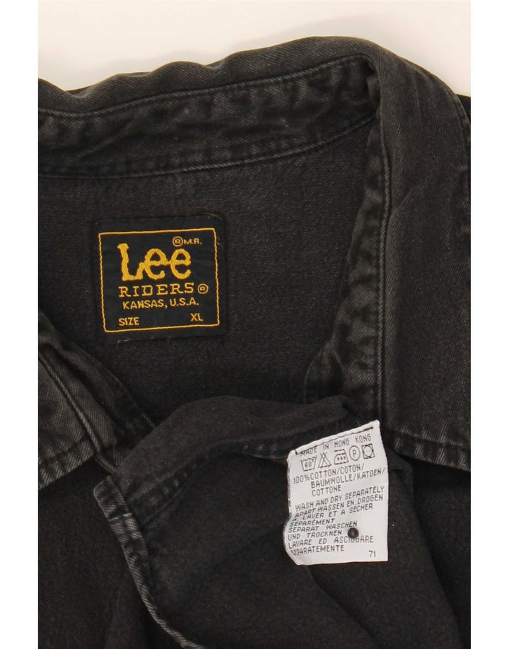 Camicia di jeans Lee Riders da uomo XL in cotone nero