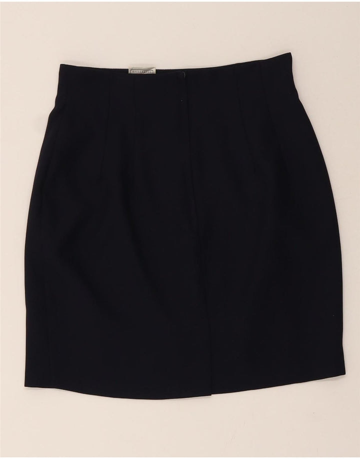 ST. BERNARD Womens Pencil Skirt UK 12 Medium W26  Navy Blue Vintage St. Bernard and Second-Hand St. Bernard from Messina Hembry 
