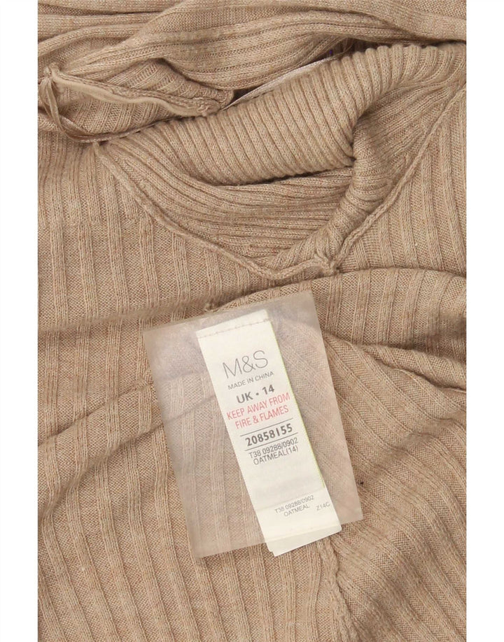 Marks & Spencer Pull cardigan ouvert long pour femme UK 14 Beige moyen