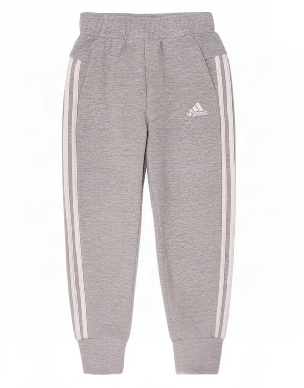 Adidas Jungen-Trainingshose, Jogginghose, 9–10 Jahre, grau gefleckte Baumwolle
