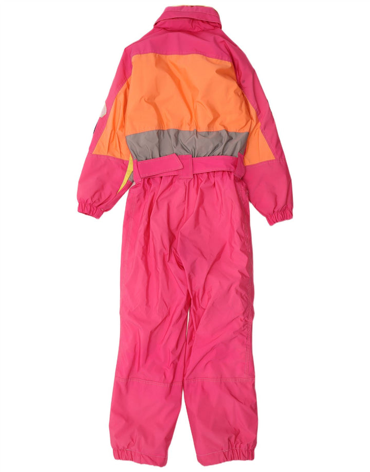 Colmar Womens Graphic Ski Jumpsuit IT 42 Small Pink Colourblock Polyamid