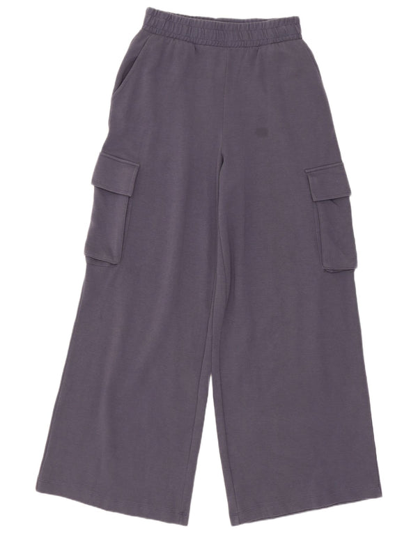 Zara Pantalon de survêtement cargo pour femme UK 8 Small Gris Coton