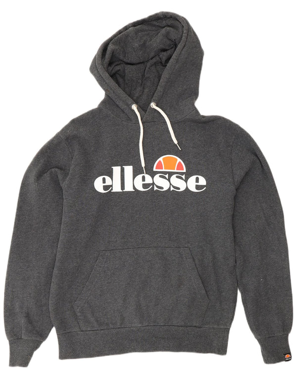 Ellesse Herre Grafisk Hoodie Jumper Medium Grå Bomuld