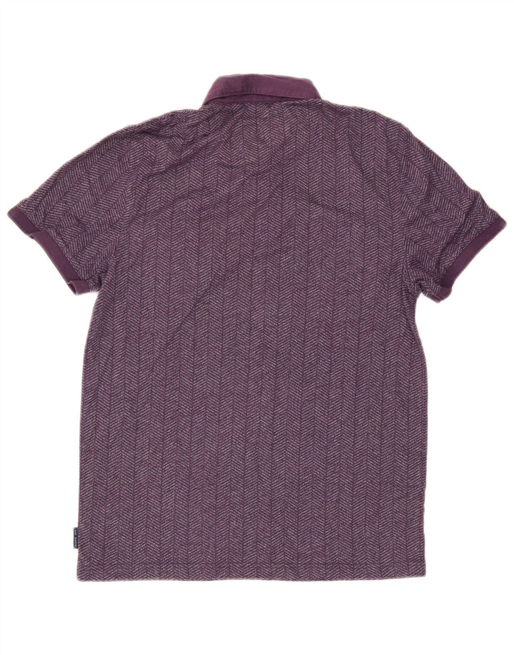 Ted Baker Herre Polo Shirt Størrelse 3 Medium Lilla Sildeben