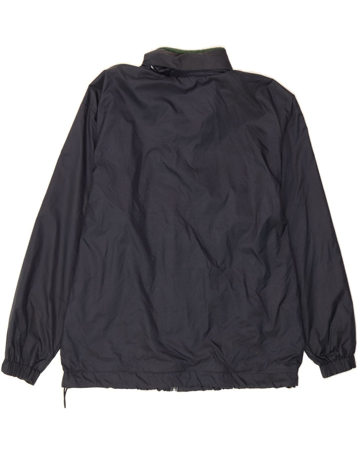 JERZEES Mens Hooded Rain Jacket UK 42 XL Navy Blue Nylon Vintage Jerzees and Second-Hand Jerzees from Messina Hembry 