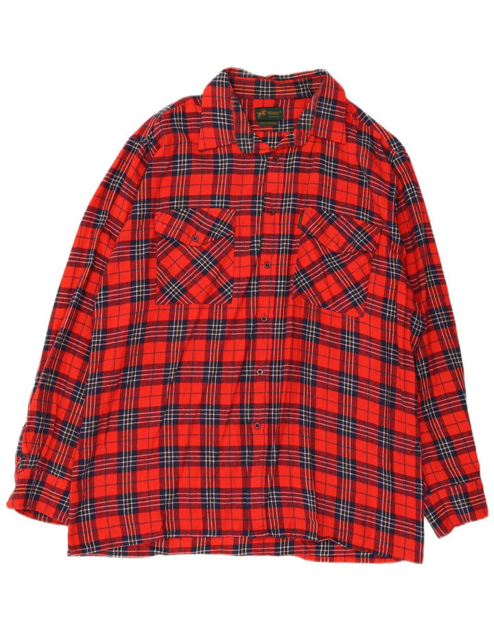 Derby Mens Flannel Shirt XL Red Check Cotton