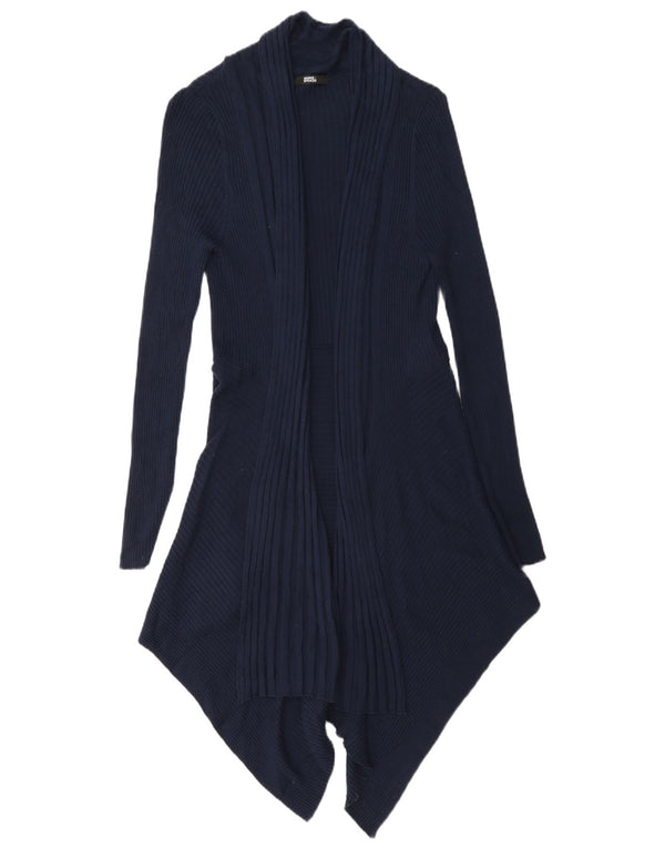 Marks & Spencer Suéter Cárdigan Asimétrico para Mujer UK 44 Medio Azul Marino