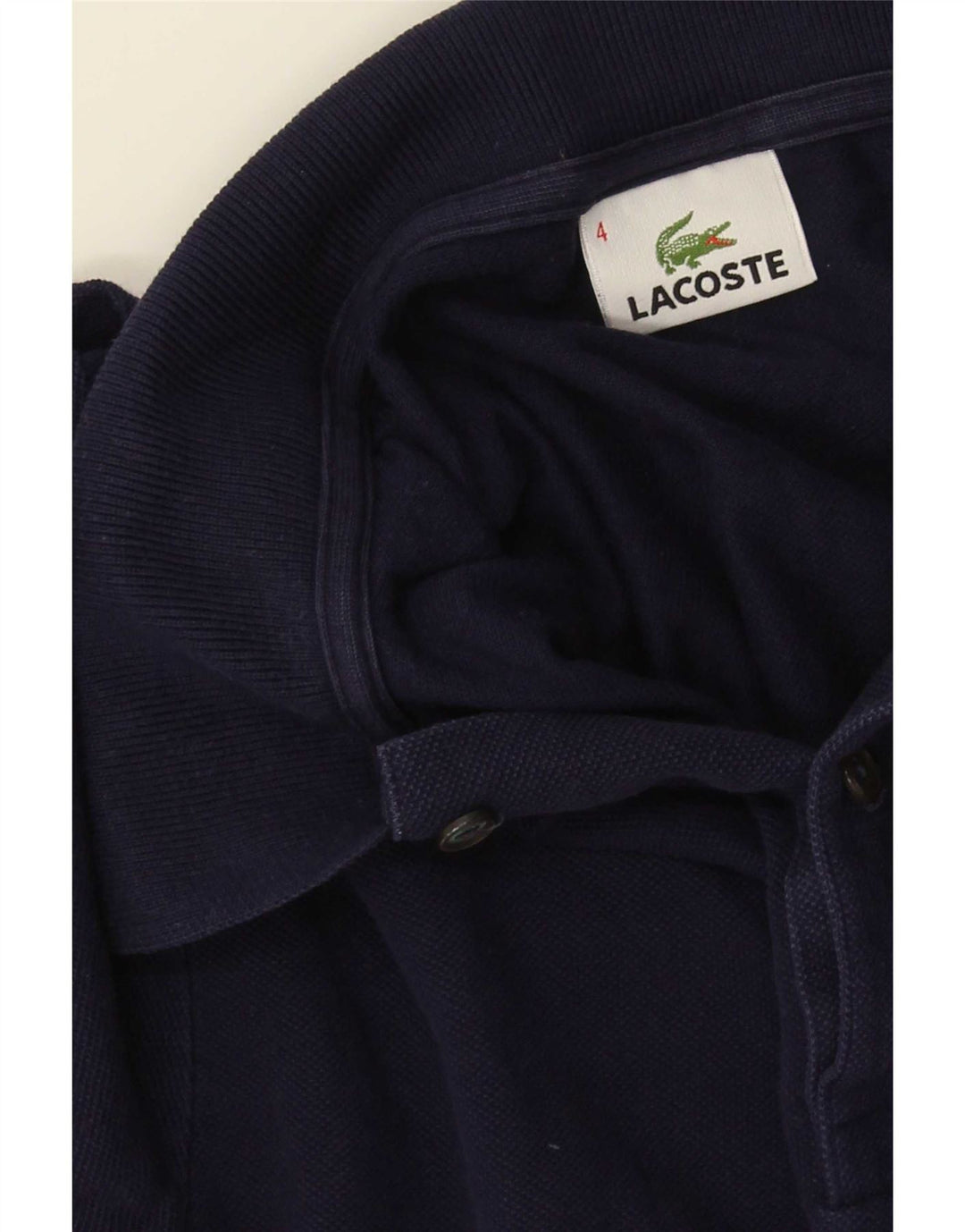 Lacoste Mens Long Sleeve Polo Shirt Size 4 Medium Navy Blue