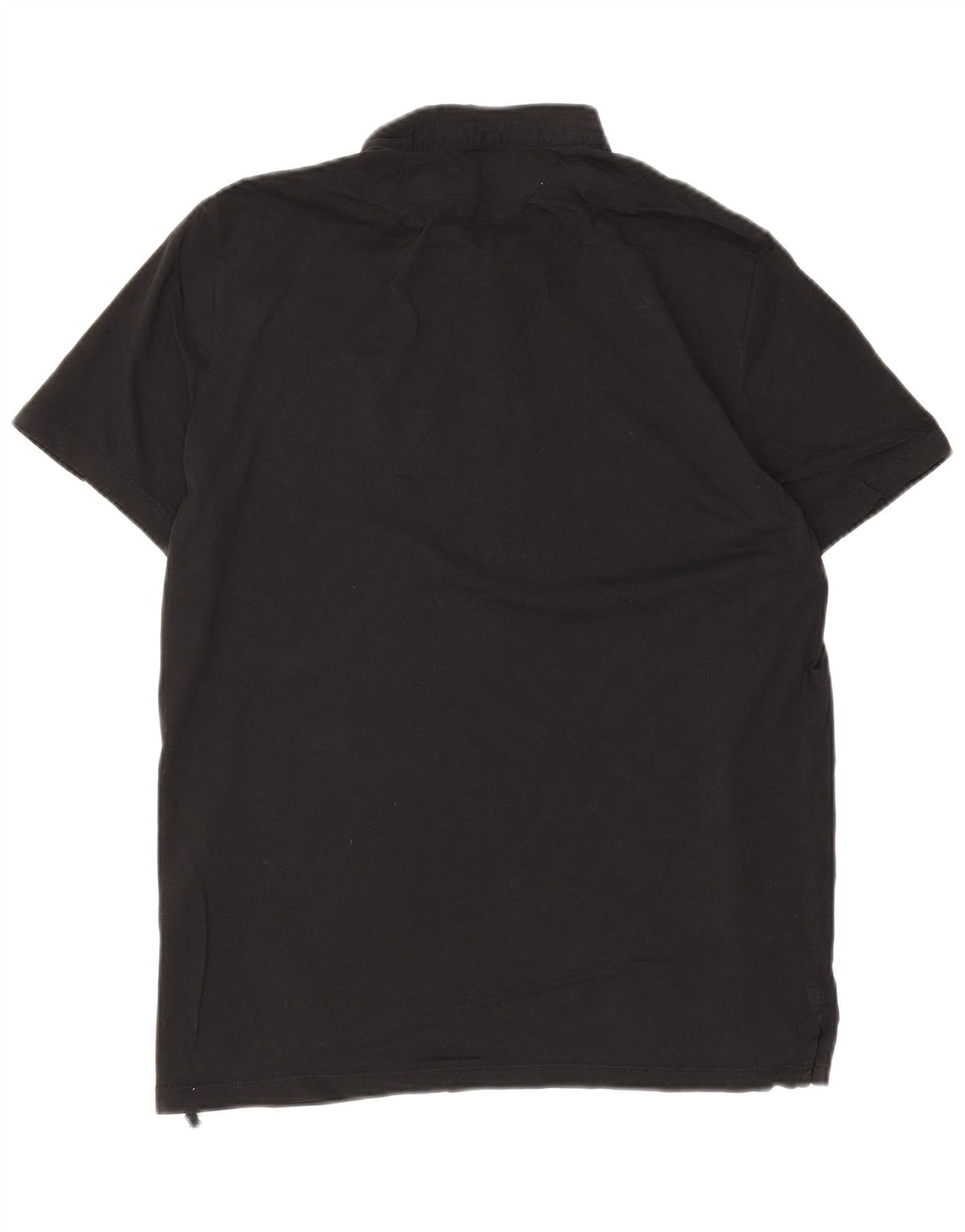 All Saints Mens Polo Shirt Medium Black Cotton