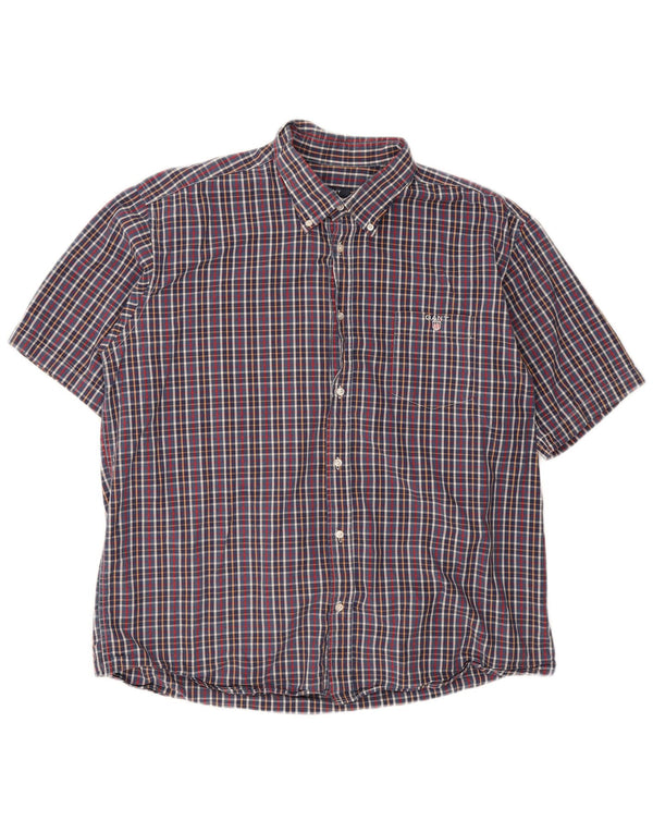 Gant Mens Short Sleeve Regular Fit Shirt 3XL Blue Check