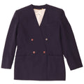 Veste Blazer Double Boutonnage Femme Vintage IT 42 Bleu Marine Moyen