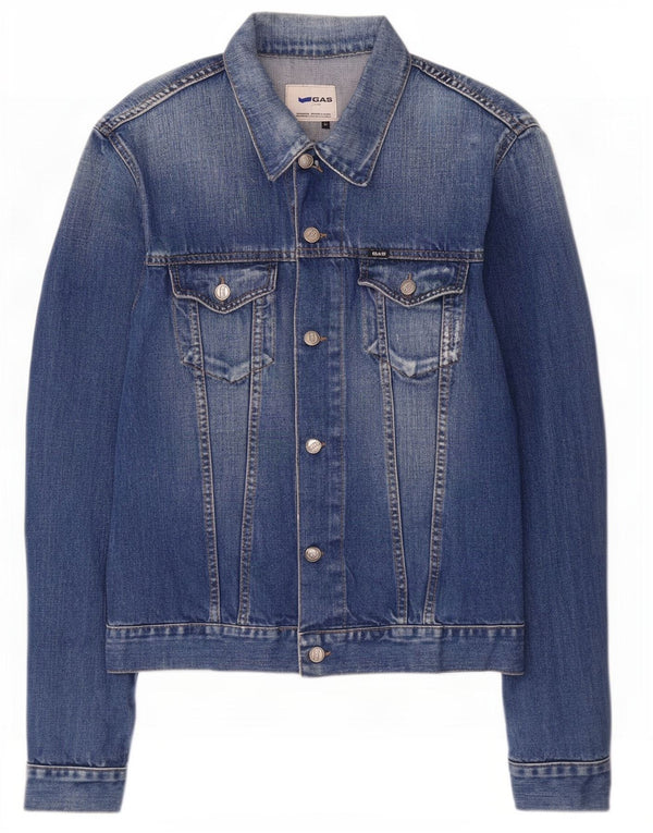 Gas Mens Denim Jacket UK 42 XL Blue Cotton