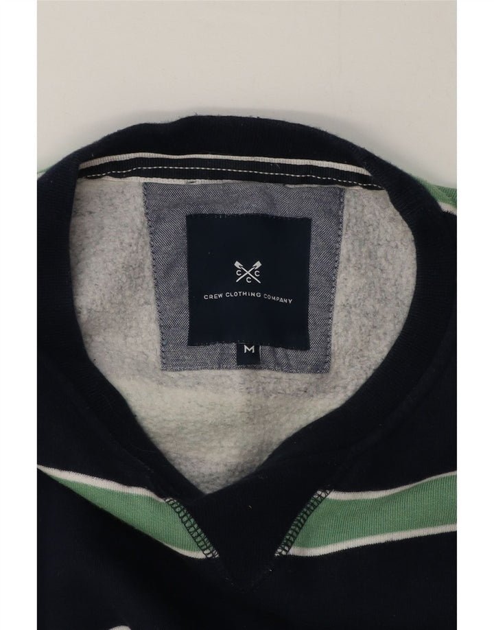 Crew Clothing Mens Sweatshirt Jumper Medium Navy Blue Striped Cotton