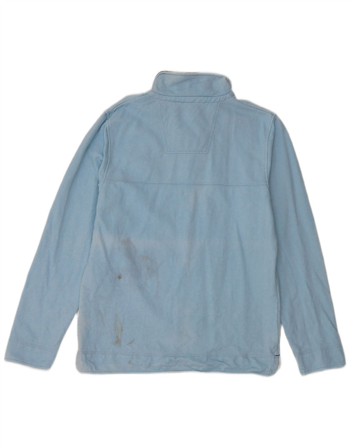 Crew Clothing Mens Zip Neck Sweatshirt Jumper Medium Blue Cotton
