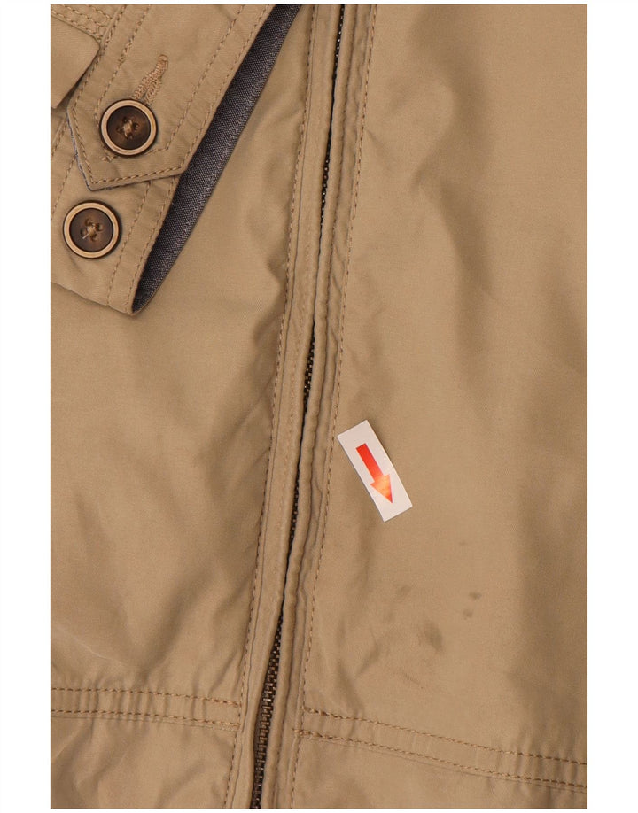 Marks & Spencer Mens Bomber Jacket UK 38 Medium Beige Polyamide