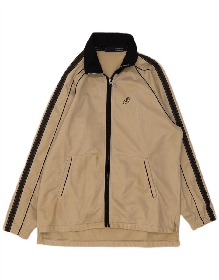 Asics Herren-Trainingsanzug-Oberteil, Jacke XL, Beige, Farbblock