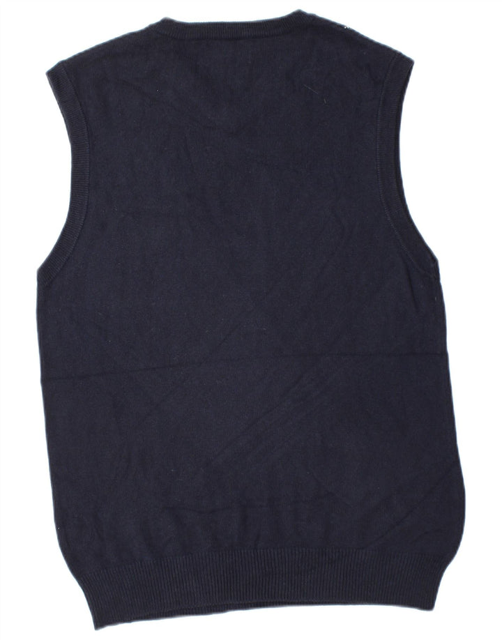 American Eagle Mens Vest Tank Top Medium Navy Blue Argyle/Diamond Cotton