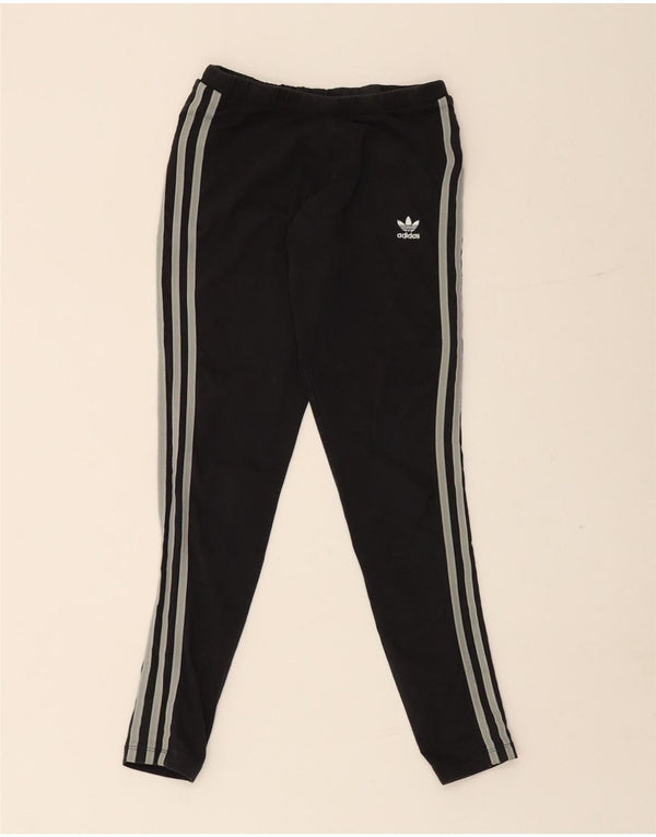 Adidas Womens Træningsdragt Bukser UK 10 Small Black Cotton Sports