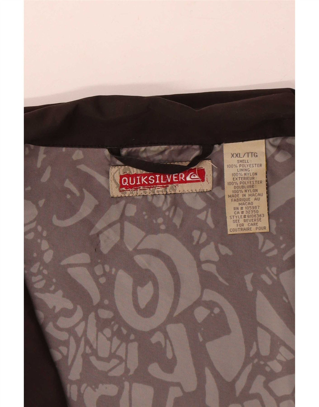 Quiksilver Chaqueta Bomber para Hombre UK 44 2XL Marrón Poliéster