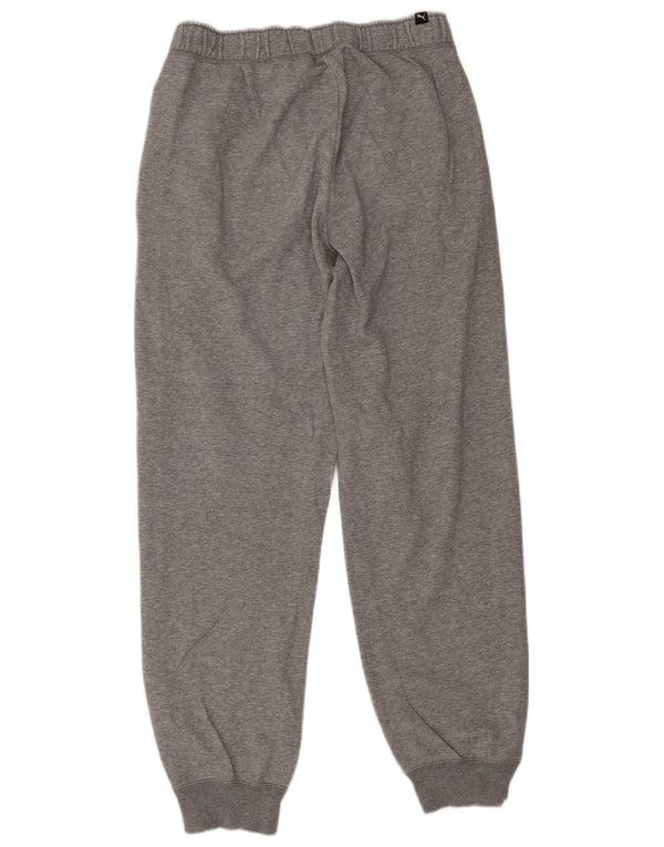 Puma Mens Graphic Tracksuit Trousers Joggers Large Grey Flecked Cotton