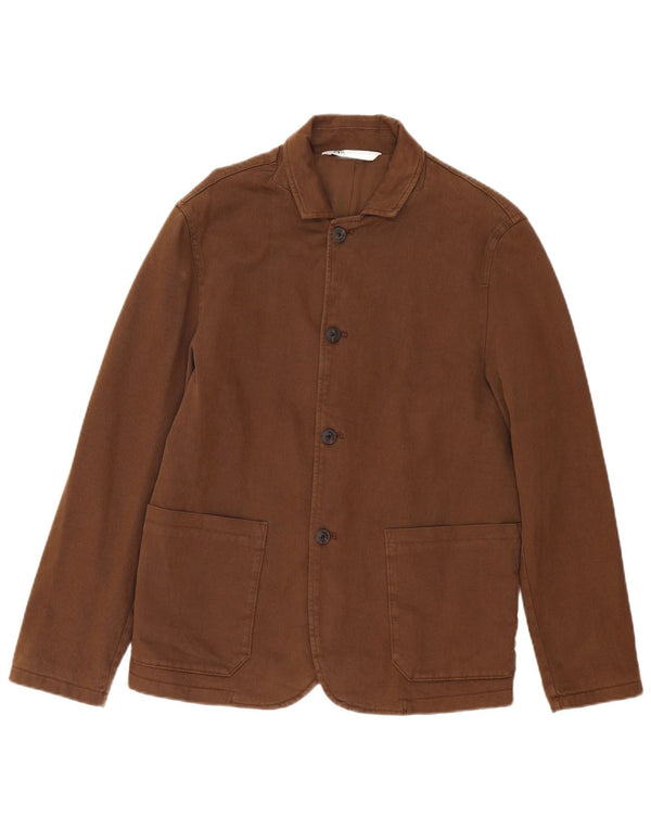 Zara Mens Bomber Jacket UK 36 Small Marrón Algodón