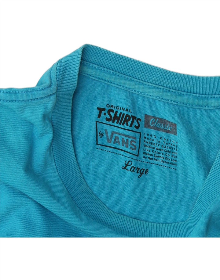 Vans Herre Grafisk T-Shirt Top Stor Blå Bomuld
