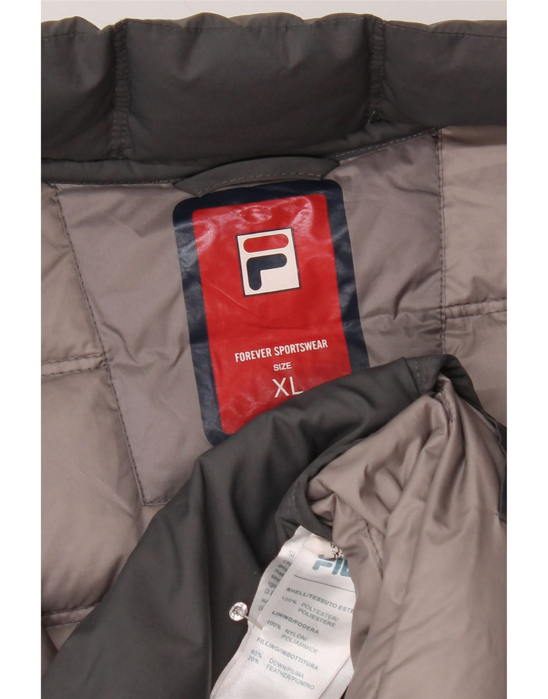 Fila Herren Wattierte Jacke UK 42 XL Grau Polyester