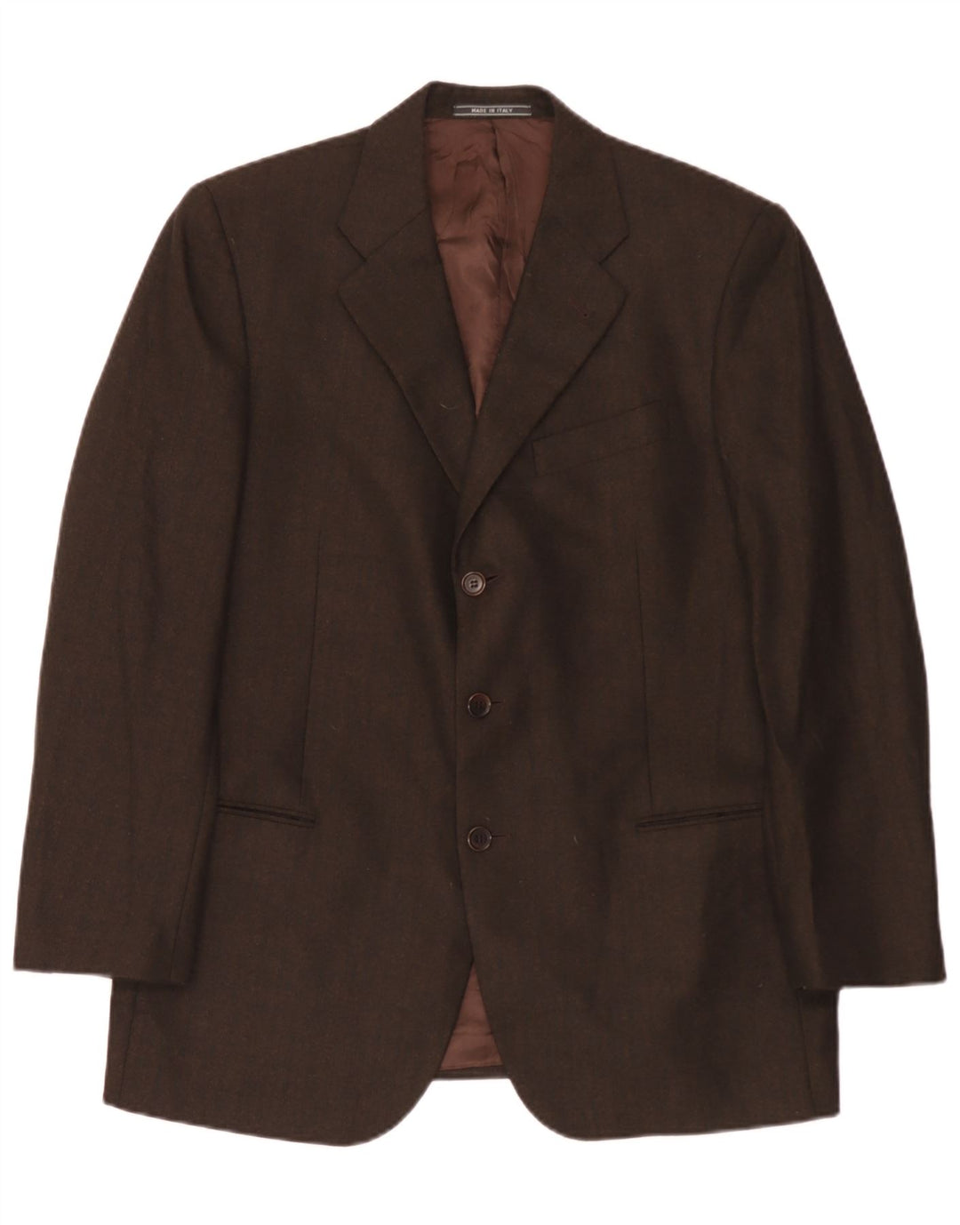 Vintage Mens 3 Button Blazer Jacket UK 38 Medium Brown Virgin Wool