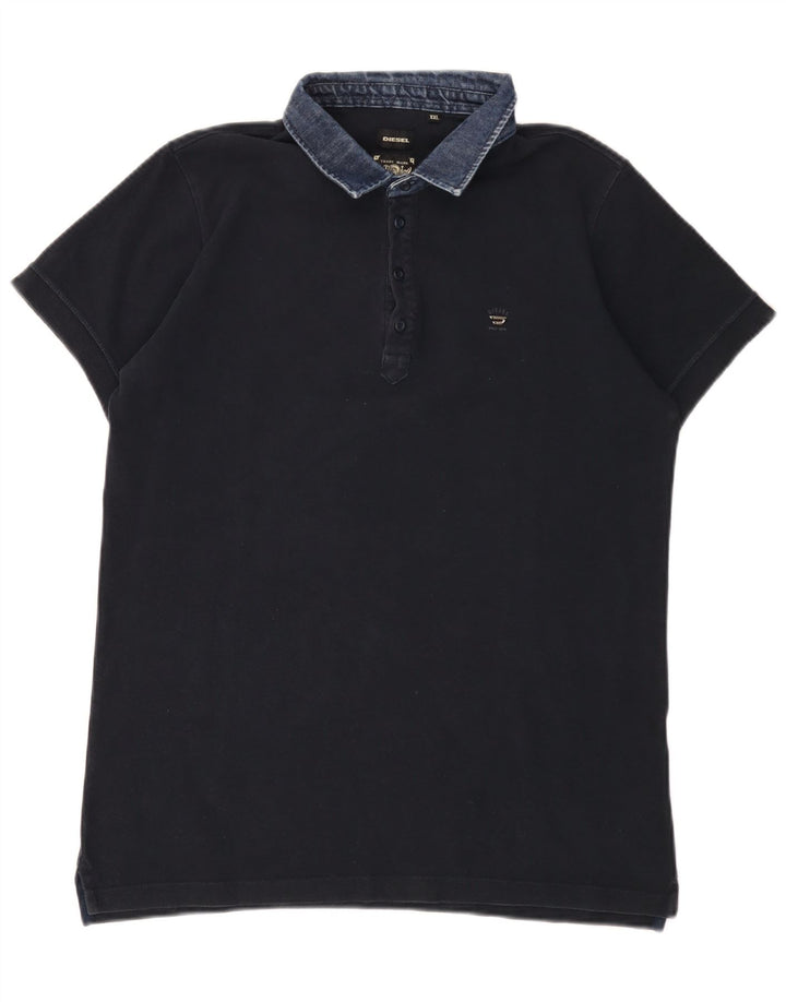 Diesel Mens Polo Shirt 2XL Navy Blue Cotton