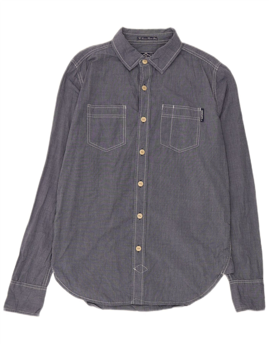 Superdry herreskjorte medium blå bomuld