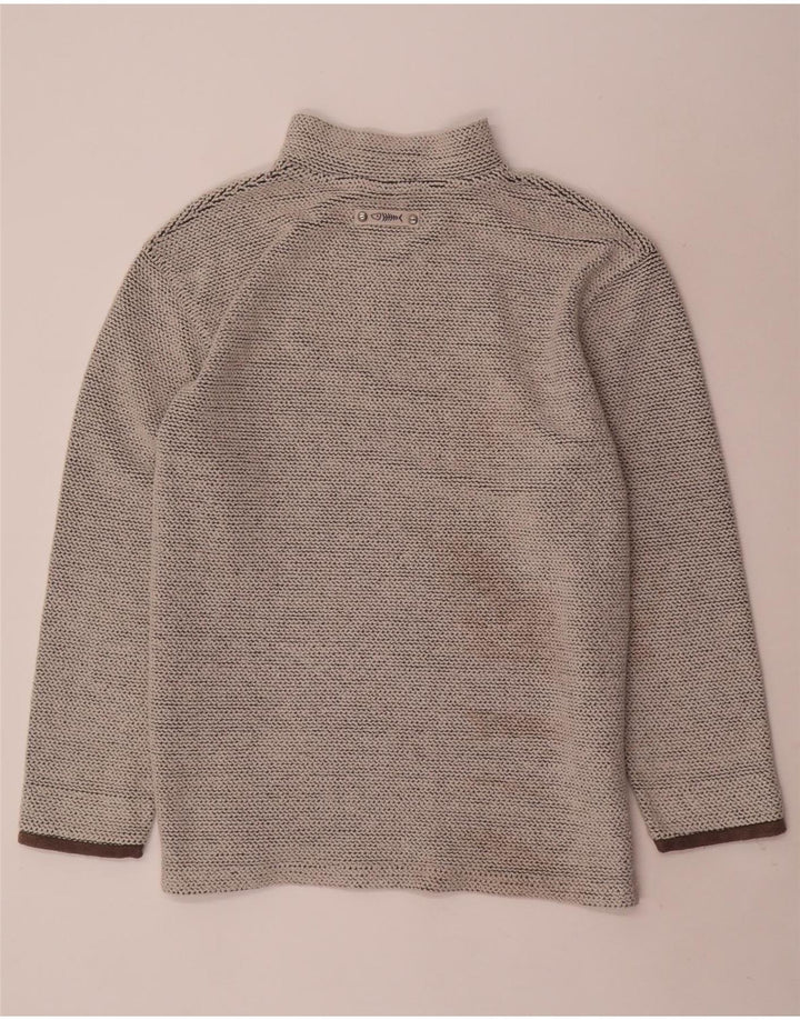 WEIRD FISH Herre Zip Neck Sweatshirt Jumper Large Grå Bomuld