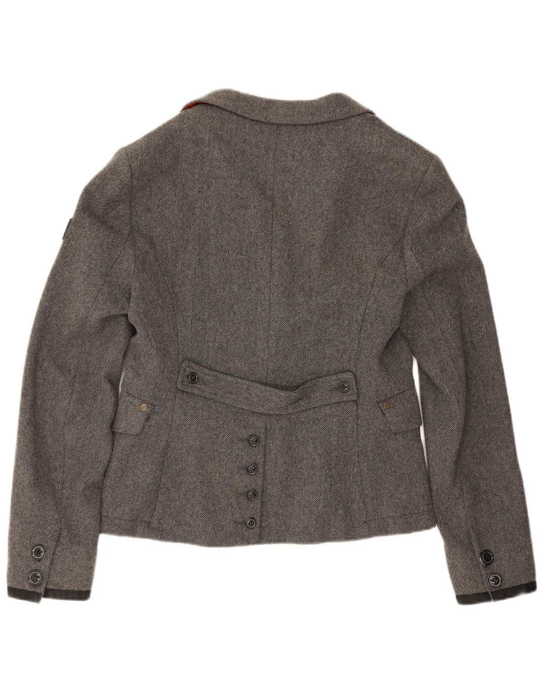 Superdry Damen-Blazer mit 2 Knöpfen, UK 14, große graue Wolle