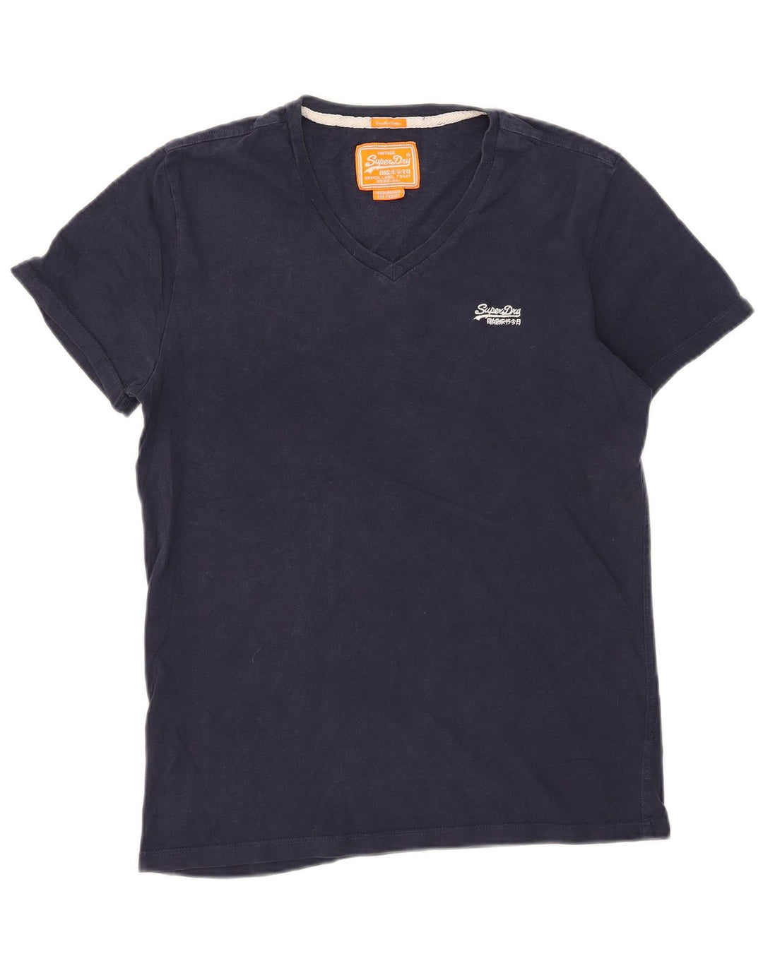 T-shirt da uomo Superdry Top in cotone blu navy medio