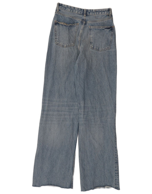 Zara Womens Distressed Wide Leg Jeans EU 40 Medium W30 L32 Blue
