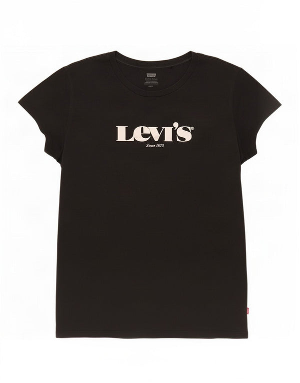 T-shirt grafica da donna Levi's Top UK 14 grande nera