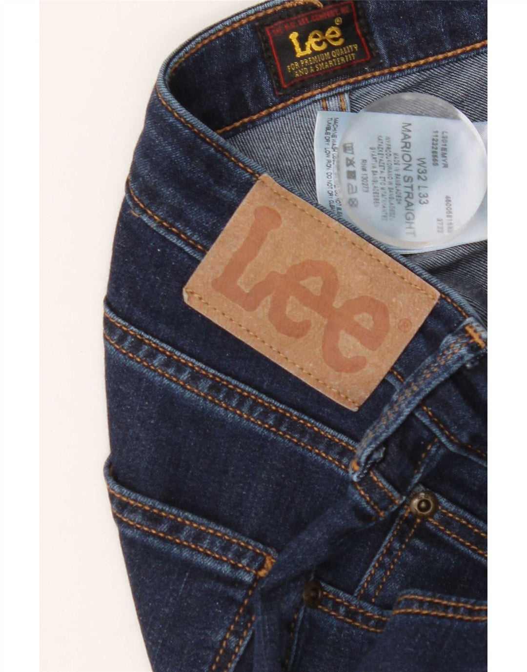 Lee Womens Marion Straight Jeans W32 L33 Navy Blue Cotton