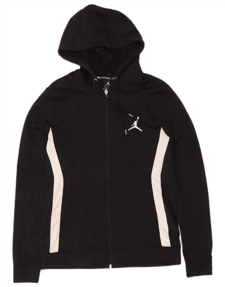 Jordan Mens Dri Fit Zip Hoodie Sweater Medium Black Colourblock Polyester